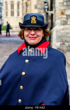 A Warden at Windsor Castle, Windsor, Berkshire, UK Stock Photo