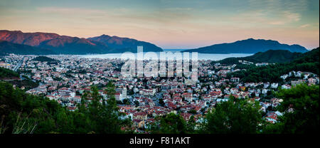 Panoramic View of the Town of Marmaris, Mugla Province, Turkey Stock Photo