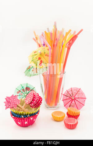 Party accessories on a white background. Stock Photo