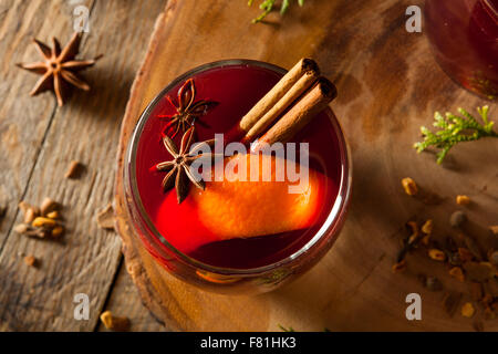 Spiced Mulled Wine with Oranges for the Holidays Stock Photo