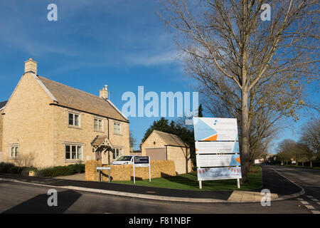 New housing development by Bloor Homes on the outskirts of Cotswold market town Fairford in Gloucestershire, England, UK Stock Photo