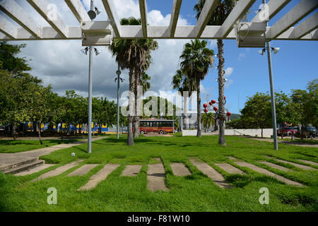 Garden at the Parque Llubera located in the center of the town of Yauco, Puerto Rico. USA territory. Caribbean Island. Stock Photo