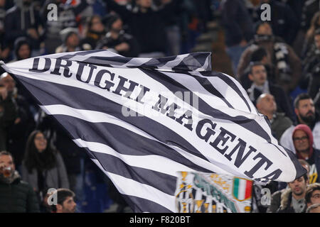 Stadium Olimpico, Rome, Italy. 04th Dec, 2015. Serie A football league. SS Lazio versus Juventus. Juventus fans Credit:  Action Plus Sports/Alamy Live News Stock Photo