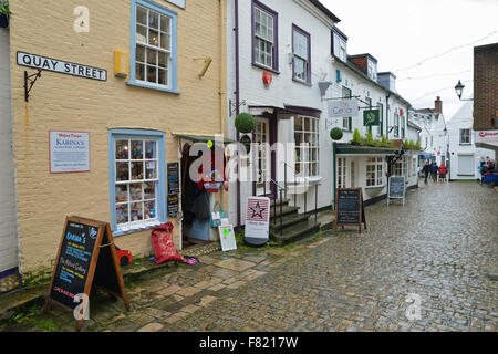 Cobbled street in Lymington New forest District  Hampshire UK Stock Photo