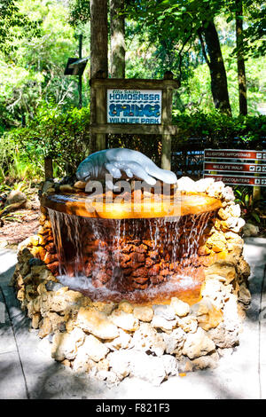 Ellie Schiller Homosassa Springs Wildlife State Park sign in Florida Stock Photo