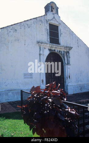 Porta Coeli church, built in 1607 as the chapel for the Convent of Santo Domingo (later demolished), San German, Puerto Rico. Stock Photo