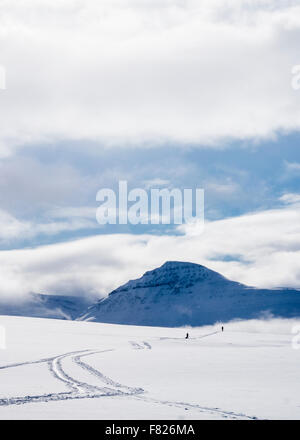Skiing towards Pältsan in Swedish Lapland Stock Photo