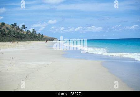 Rarely crowded, Zoni Beach is a good alternative to busy Flamenco Beach on Culebra Island, Puerto Rico. Stock Photo
