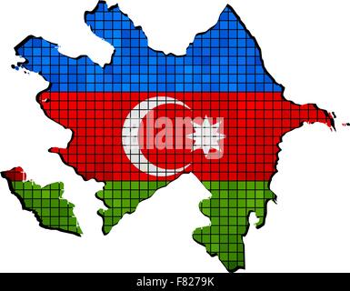 Azerbaijan map with flag inside Stock Vector