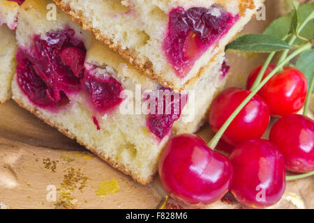 Cake with cherries Stock Photo