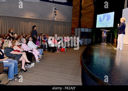 Endurance swimmer Diana Nyad book signing for 'Find A Way' at Miami Dade College Wolfson Auditorium  Featuring: Diana Nyad Where: Miami, Florida, United States When: 03 Nov 2015 Stock Photo