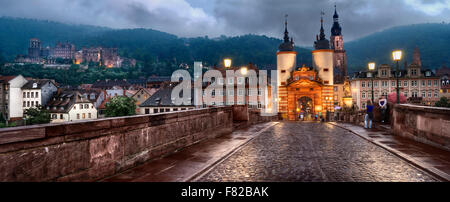 Alte Brucke (Old Bridge), Heidelberg, Germany Stock Photo
