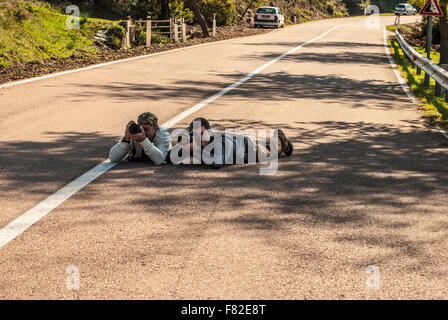 Two photographers taking photos Stock Photo