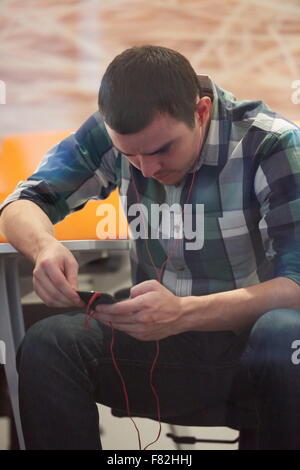 startup business, software developer working on computer at modern office Stock Photo