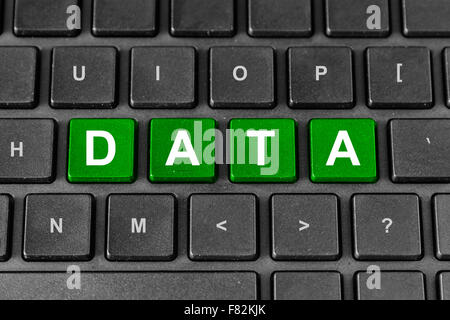 Data word on keyboard, technology concept Stock Photo