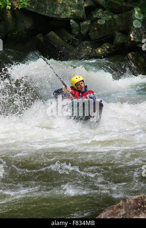 Whitewater kayak on the Nantahala River in North Carolina Stock Photo