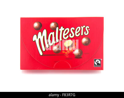 Box Of Maltesers On a White Background Stock Photo