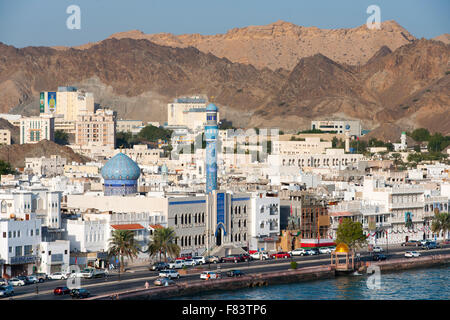 The medina quarter and Mutrah corniche in Muscat, the capital of the Sultanate of Oman. Stock Photo