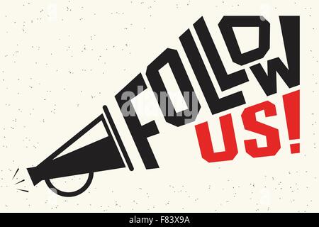 Follow us banner for social networks Stock Vector