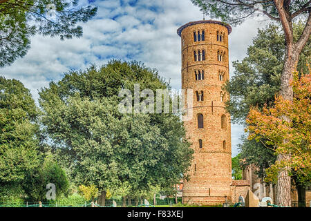 Byzantine Mosaics of Basilica of Saint Apollinaris in Classe near Ravenna in Italy, early Christian period church Stock Photo