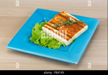 Deep Fried cheese with thyme and salad Stock Photo