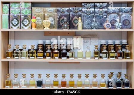 Perfume for sale in the Mutrah souk in Muscat, the capital of the Sultanate of Oman. Stock Photo