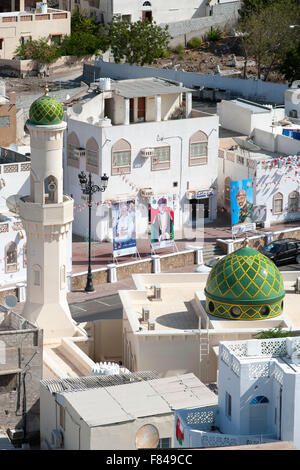 A mosque and houses in Old Muscat, part of the capital of the Sultanate of Oman. Stock Photo