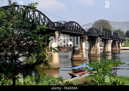 Kanchanaburi, Thailand The legendary railway Bridge on the River Kwai made famous in the 1957 David Lean film Stock Photo