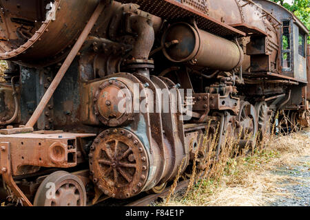 Abandoned steam powered locomotive. Virginia Museum Of Transportation Stock Photo