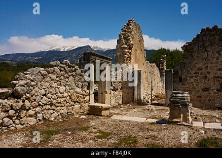 Ruin walls and doorway, Tlos, Turkey Stock Photo