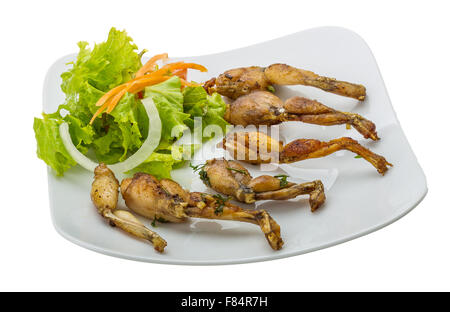 Grilled frog legs - French style Stock Photo