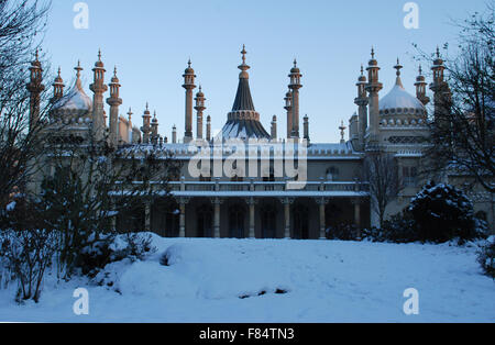Brighton Pavilion in the snow Stock Photo
