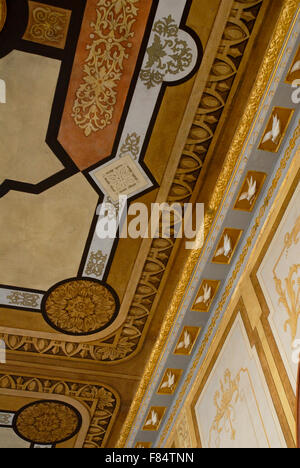 Hand painted wall and ceiling decoration in "Chapultepec Castle" in Chapultepec Park, Mexico City, Mexico Stock Photo