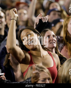 San Diego, California, USA. 5th Dec, 2015. Aztec fans chant during the Mountain West Conference Championship NCAA football game between the San Diego State University Aztecs and the United States Air Force Academy Falcons at Qualcomm Stadium in San Diego, California. SDSU Aztecs defeat the United States Air Force Falcons 27 - 24. Justin Cooper/CSM/Alamy Live News Stock Photo