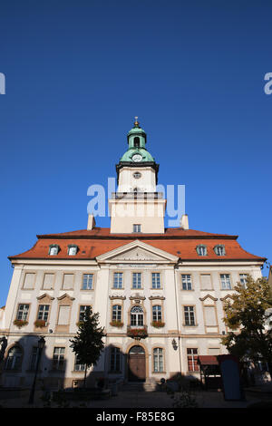 Town Hall building, city landmark in Jelenia Gora, Poland, Classical look architecture from 18th century. Stock Photo