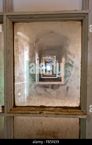 Window Framing Hospital Corridor in Kolmanskop Ghost Town - Luderitz, Namibia, Africa