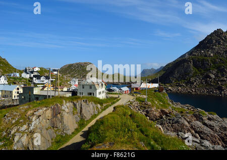 serene village of Nyksund in summer, vesteraalen Norway Stock Photo