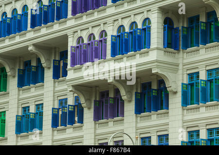 Heritage colourful Windows in Singapore Stock Photo