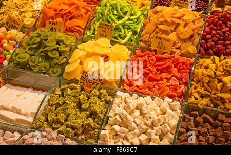 Famous turkish delights on the market Stock Photo