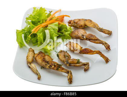 Grilled frog legs - French style Stock Photo