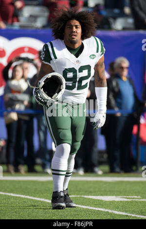 New York Jets defensive end Leonard Williams (92) rushes in against the ...