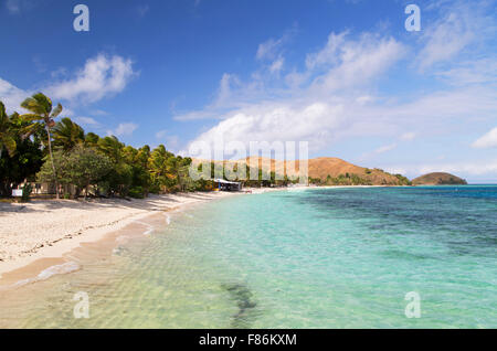 Beach on Mana Island, Mamanuca Islands, Fiji Stock Photo