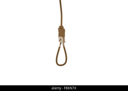 rope loop on the neck on an isolated white background. 3d