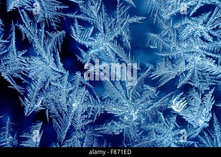 Frost formation on a window Stock Photo