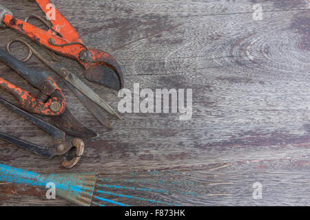 old tools - rusted gardening tools Stock Photo