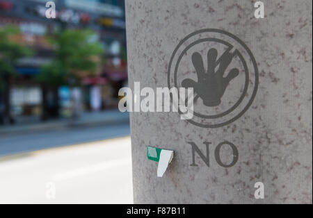 No sign on the Column Stock Photo