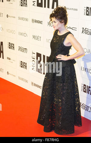 London, UK. 6 December 2015. Actress Helena Bonham Carter. Red carpet arrivals for the 2015 Moet British Independent Film Awards at Old Billingsgate Market. Stock Photo