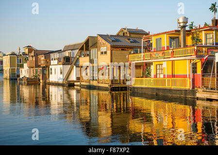 Floating home village, Fisherman's Wharf, Victoria, British Columbia, Canada Stock Photo