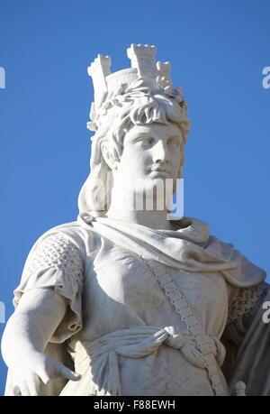 Statue of Freedom in front of the Town Hall building in San Marino Republic Stock Photo
