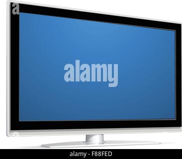 Vector illustration of plasma LCD TV on white background. Stock Vector